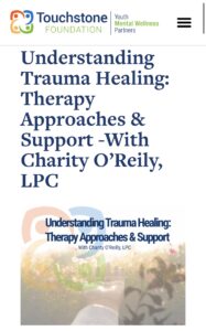 Charity shares guest blog about trauma healing